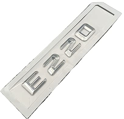 LAZIRO 3D Chrom Silber Kofferraum Abzeichen Aufkleber Aufkleber E Klasse E220 E320 Emblem Logo Passend for Mercedes E 200 300 W211 W212 Zubehör (Color : E 220)