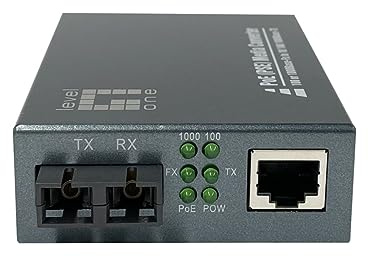 LevelOne GVT-2013 RJ45-zu-SC-Gigabit-Medienkonverter, PoE PSE, Multimode-Glasfaser, 0,5 km
