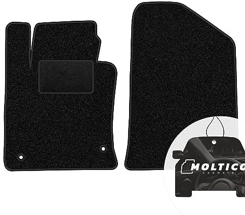 moto-MOLTICO Vorne Fußmatten Auto Velours Autoteppiche Schwarz Automatten Set 2-teilig passend für Kia Optima IV 2015-2020