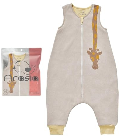 Arasia Kinder Schlafsack mit Füßen Ganzjahres Schläfsack Baby Unisex gestrickt 1,5-2.5 TOG Winter & Sommer, Oeko-Tex, Baumwolle Schlafanzug Junge Mädchen (Größe 70cm)