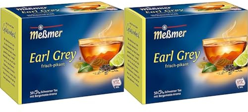 Meßmer Earl Grey | 50 Teebeutel | Vegan | Glutenfrei | Laktosefrei (Packung mit 2)
