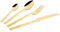 Excelsa Bambù Set 24 Posate Miste, Oro, Manico a forma di canna di bambù, Acciaio INOX