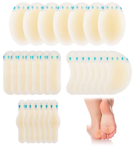 GWAWG 28Stück Blasenpflaster,Gel Pflaster, Hydrokolloid Pflaster,Blasenprävention für Zehen und Finger,Linderung von Reibungsschmerzen Finger, Zehen, Vorfuß, Ferse