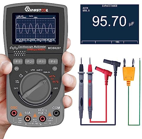 MDS8207 Oscilloscope numérique intelligent 2 en 1 40 MHz 200 Msps/S 6000 comptes True RMS Multimètre