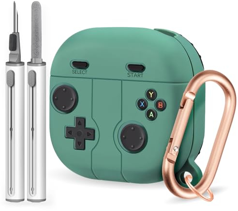 Compatible with for Samsung Galaxy Buds FE Case(2023) /Buds 2 Pro Case(2022)/Buds Pro Case(2021)/ Buds 2 Case (2021)/Buds Live Case(2020),Classic Game Player Design Silicone Case with Cleaner Kit