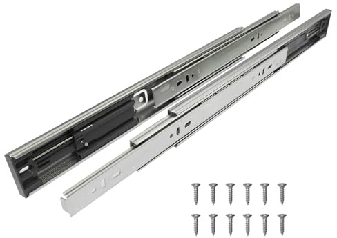 SAYOYO Kugelgelagerte Schubladenschiene 300 mm, Voll Ausziehbare Schubladenauszüge mit Dämpfung (SoftClose), Laufschienen für Schubladen mit 45,5 mm Aussparung,Tragfähigkeit 45 kg