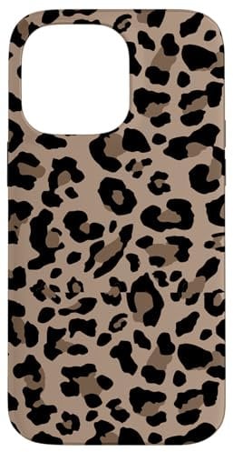 iPhone 14 Pro Max Leopard Print Stylish Cheetah Pattern Brown Neutrals Beige Case