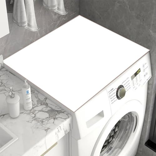 Treer Tappetino per Lavatrice Antiscivolo Assorbente, Copertura per Lavatrice Morbido e Ritagliabile, Tappetino Protezione Superiore per Lavatrice e Asciugatrice (50x60cm,Bianco)