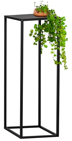 sgabello per fiori bremermann, supporto per piante in metallo, colonna per fiori moderna ideale per soggiorno, corridoio e ufficio, per decorazioni e piante da interno, in metallo in nero