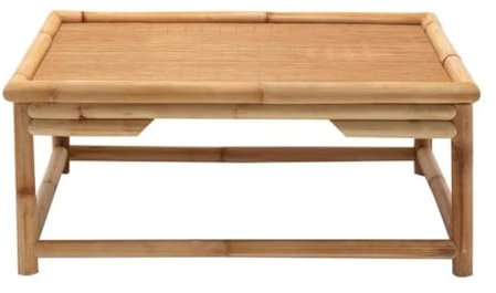 SOYDAN Table Basse Carrée en Bambou Et Rotin, Table Carrée en Rotin Naturel, Table Courte Zen Table Carrée Kang, Tissée À La Main, pour Salon Chambre À Coucher Balcon(50 * 50 * 30cm)