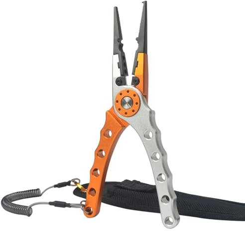 VONCYKI Angelzange Angelwerkzeuge Schnurschneider Multifunktionaler Knoten Aluminiumlegierung Schere Hakenlöser 150g 20CM Angelausrüstung Angelzange(D)