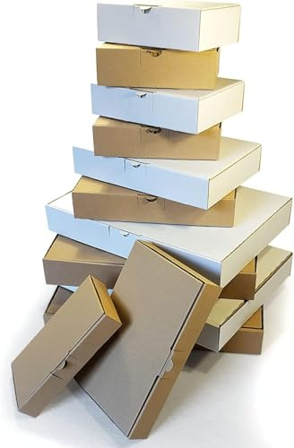 verpacking caja para maxi-cartas 18 x 10 x 3 cm embalaje de cartón blanco MB 0 Dimensiones interiores de 17,6 x 9,6 x 2,7 cm envío por correo paquete de cartón envío de libros 50 unidades