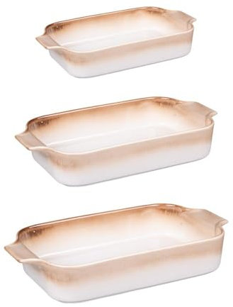 Table Passion - Set de 3 plats à four beige 24, 31 et 35 cm