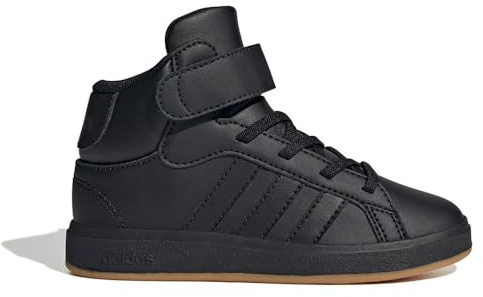 adidas Unisex-Kinder Grand Court Mid Schuhe Kinder Schuhe, Schwarz/schiere Freude, 38 EU