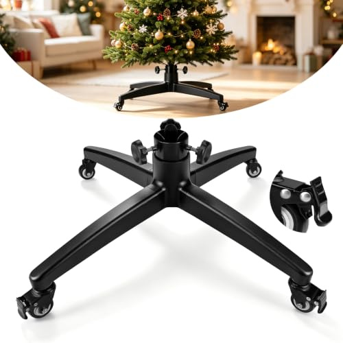 Base di supporto per albero di Natale artificiale con ruote, universale, resistente, supporto per albero di Natale finto fino a 2 m