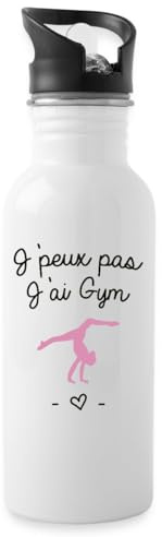 J'Peux Pas J'ai Gym Sport Gymnastique Cadeau Gourde avec paille intégrée