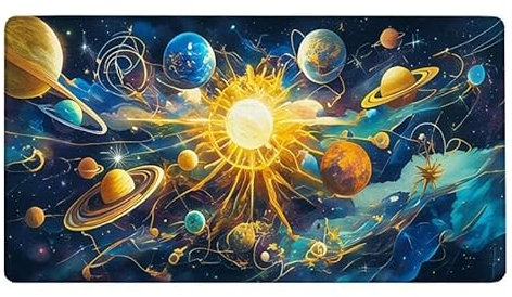 Gaming Tapis de Souris planète Tapis de Souris XXL 1000x500X0.3MM Grand Tapis de Souris Fantaisie Désign Tapis Souris Gaming Accessoire pour Améliore la Précision et la Vitesse pour Gamer, -3148