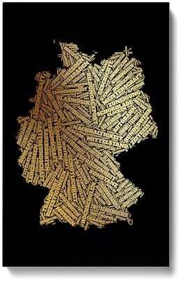 SOMEDA® Deutschland Wortkunst Poster oder Leinwand/Karte mit Wörtern/Kunstdruck