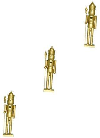 Amosfun 3pcs Nutcracker Christmas Ornament King Puppet Sculpture Decorative Figure for Christmas