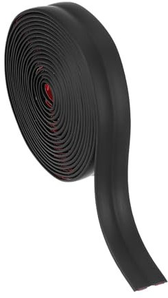 PATIKIL 2cmx3.0m Weichsockelleiste Selbstklebend Übergangsleiste, Sockelleisten Schwarz Kantenschutz Selbstklebend Abdeckleisten für Fußböden Decke Badezimmer Fliesen Küchenarbeitsplatte