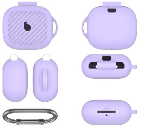 Silicone Case for Beats Powerbeats Pro 2 Sports Headphones,Silicone Protective Cover with Hook,Soft Resistant Shockproof Headphones Protective Case (Purple)