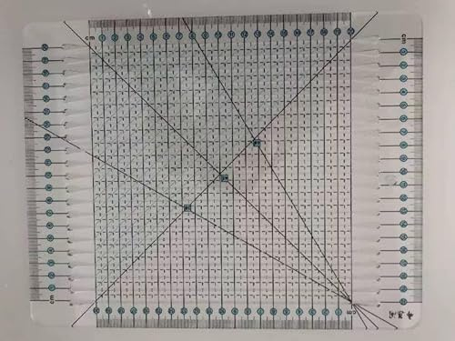 20x20cm Quilting Ruler with Slotted Guides - Precision Strip Cutting Tool for Patchwork & Fabric Measurement