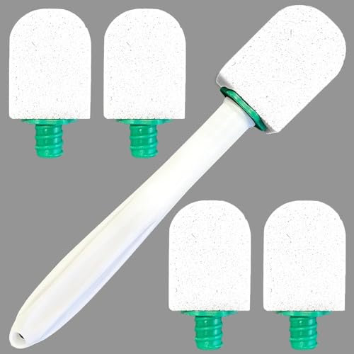 5 piedras de limpieza de inodoro con asa, bloque de limpieza, mango de piedra pómez para manchas profundas, cepillo de limpieza para baño, aseos, cocina, piscinas, manchas profundas (Blanco)