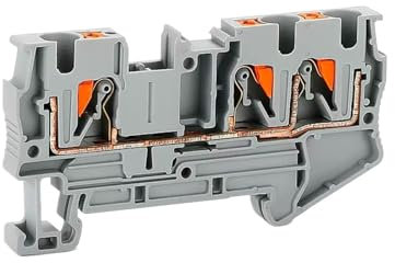 10 Stücke PT4-TW PT Serie 3 Leiter Push-in-Klemmen 4 mm² Twin PT 4-TW Draht Elektrische Stecker Din-schiene Terminal Block