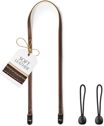 C Coiro Thin Leather Camera Strap with Quick Release, Neck - Shoulder Strap for Compact, Mirrorless Cameras for All Brands