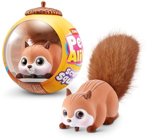 Pets Alive Scurry'n Squirrel (Brown) by ZURU – Interactive Robotic Pet Toy, Moving Squirrel with Realistic Movements and Sounds, Ages 2+, Child Toddler