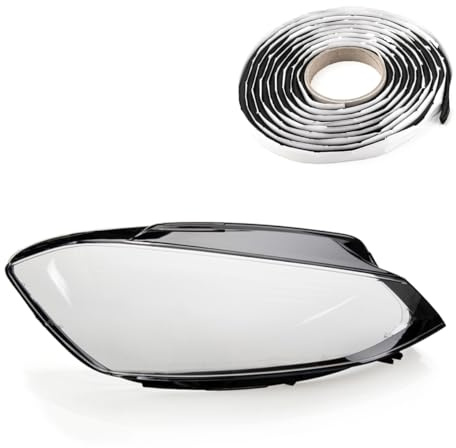 LST Scheinwerferglas Streuscheibe Hauptscheinwerfer Linsenscheibe Frontlicht Abdeckung Glas rechts transparent schwarz kompatibel mit VW Golf VII 7 5G BA5 Variant Alltrack Limousine 2017-2021