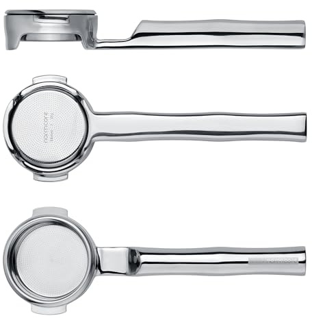 Normcore 58 mm Bodenloser Siebträger aus Voll-Edelstahl mit 180° Lay-Flat Griff – Passend für E61, ECM, Rocket, Flair 58, Profitec – 18 g High-Extraction Sieb, inkl. Puck Screen & 200 Papierfilter