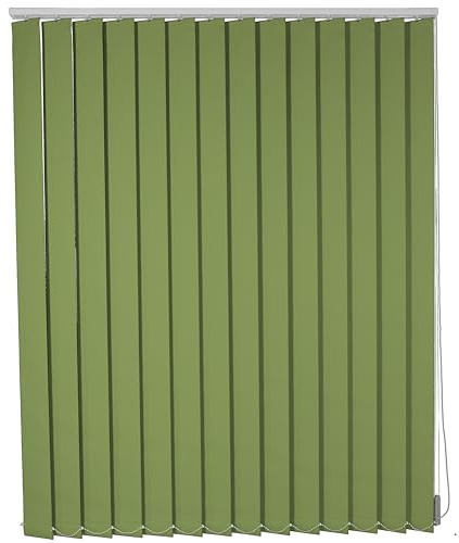 Lamellenvorhang Vertikaljalousie Lamellen Rollo Tür Fenster Maßanfertigung Breite 60-250cm Höhe 80-300cm Lamellenbreite 89 und 127 mm Wandmontage Deckenmontage Blickdicht lichtdurchlässig (Grün)