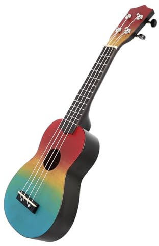 GLEAVI 21-zoll Holz Ukulele Satz für Anfänger Kinder mit Kreativem Regenbogen Design und Exzellentem Klang Kleiner Gitarre als Geschenk Inklusive Tasche