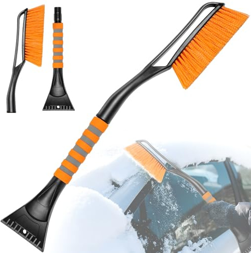 Showvigor 25 Snow Brush and Ice Scrapers for Car Windshield, 2-in-1 Detachable Design with Paint Protection, Extra Long Snow Removal Tool for Cars, Trucks, SUVs - Great for Drivers