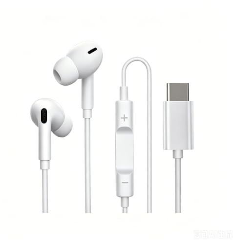 Cuffie USB C per iPhone 17e 17 16 15, auricolari di tipo C con microfono e telecomando, cancellazione del rumore, auricolari cablati USB C per iPhone 17 16 15 Pro Max, Galaxy S26 S25 Ultra A57 A37