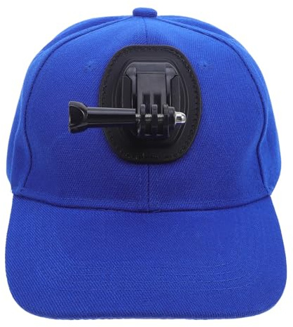 BAZEITFLOW Baseball Cap mit Action Cam Halterung Dunkelblau Kopfmontierte Kamera Mütze für Sportkameras Kompatibel Handsfree Filmen Beim Sport Angeln Laufen und Outdoor Abenteuer