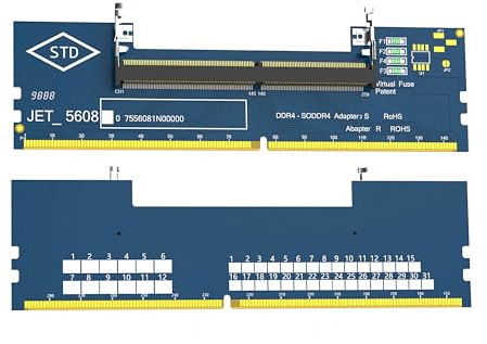 A91 Bolwins DDR4 SO-DIMM zu DDR4 UDIMM Adapter Karte Laptop RAM auf Desktop PC Konverter Speicher Test Modul 6-Layer PCB kompatibel für Diagnose Wartung Mainboard