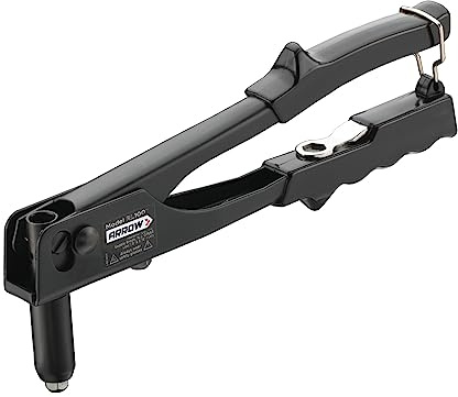 Arrow RL100S-6 One-Handed Rivet Tool, Manual Riveter for Metal, Fabric, Leather, and Auto Repair, Uses 1/8-Inch and 3/16-Inch Rivets