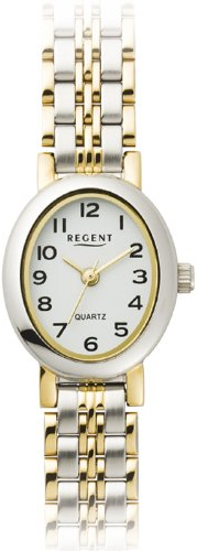 Regent Edelstahl Bicolor IP Damenuhr mit Metallarmband