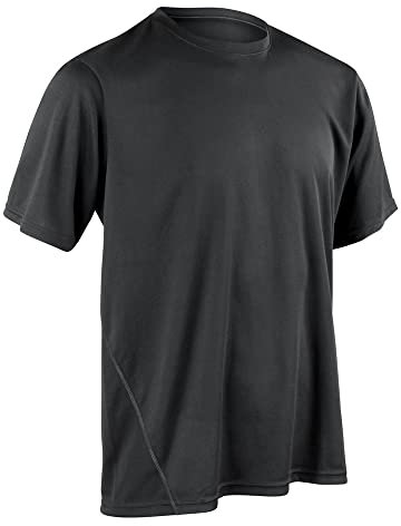 Spiro Mens Quick Dry Sports Short Sleeve Performance T Shirt (M) (Black)