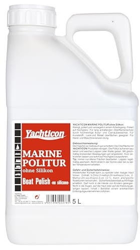 YACHTICON Marine Politur 5 Liter – sorgt für dauerhaften Schutz und hohen Glanz auf Gelcoat, Lack und Kunststoff – ohne Silikon – für Bootspflege, Auffrischung und langanhaltenden Werterhalt
