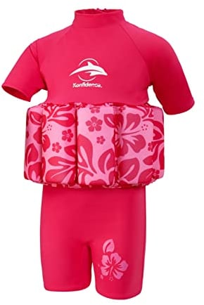 Konfidence Kinder T-Shirt Style Float Suit-Pink, 4-5 Jahre, Rosa Hibiskus