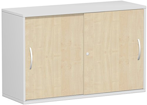 Gera Möbel Schranksystem Flex Schiebetürenschrank, Holzdekor, ahorn/lichtgrau, 120 x 42.5 x 79.8 cm
