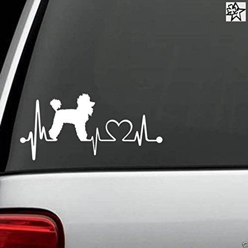 Herzschlag Aufkleber Pudel 20cm Sticker Herz Fan Hobby Leidenschaft Liebe für Auto Autoaufkleber