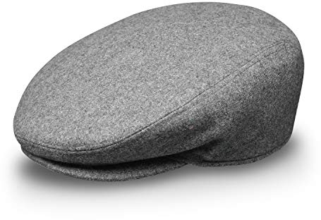 fiebig Flatcap für Damen & Herren | Schiebermütze mit gestepptem Innenfutter für Herbst & Winter | Flache Sportmütze Made in Italy | In vielen Farben und Größen (59-L, hellgrau)