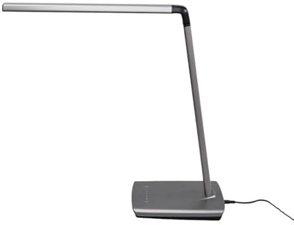 Lindby LED Tischlampe 'Kuno'mit USB Anschluss dimmbar (Modern) in Alu u.a. für Arbeitszimmer & Büro (1 flammig,) - Tischleuchte, Schreibtischlampe, Nachttischlampe