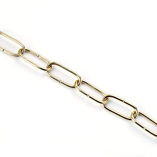 ORION LIGHTSTYLE Kette für Kronleuchter Lampenkette 1m Gliederkette Kronleuchteraufhängung Leuchtenkette Eisenkette Rundgliederkette Metall (Messing, 4mm)