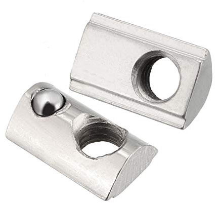 Sourcing Map Roll-In-Feder-Mutter, Rollkugeln, elastische Nutensteine Hülsenmuttern für Serien-Aluminium-Extrusionsprofil, 12 Stück