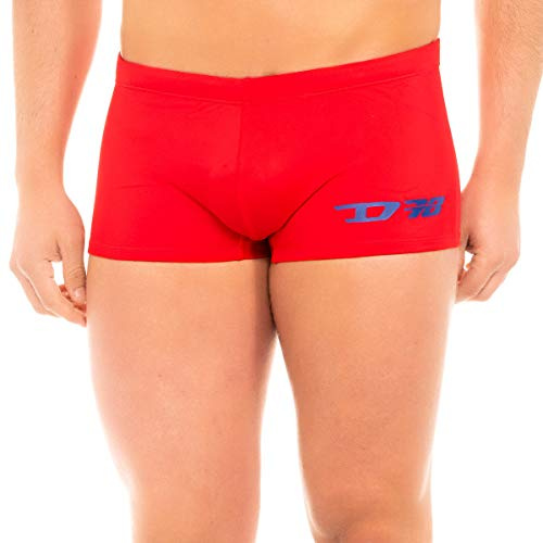 Diesel Men's Hero Swim Lycra Boxer Trunks, Fiery Red, Medium